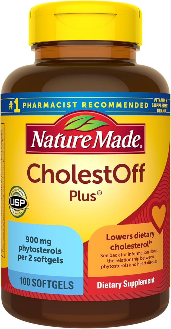 Nature Made CholestOff Plus, 100 cápsulas blandas | Suplemento dietético para el apoyo a la salud del corazón, suministro para 25 días, 100 cápsulas blandas (paquete de 1)