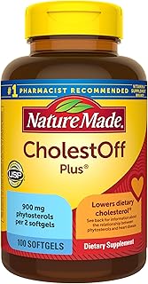 Nature Made CholestOff Plus, suplemento dietético para apoyo de la salud del corazón, 100 cápsulas blandas, suministro de 25 días