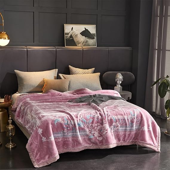 LGYKUMEG 10LB Heavy Korean Mink Blanket Queen Size 79 x 91,Korean Style Fleece Blanket 2 Ply Reversible Soft Warm Plush Blanket,200x230cm