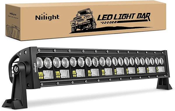 Nilight 73003C-A 22Inch 150W Double Row 15000LM 7D Flood Spot Combo Beam LED Light Bar