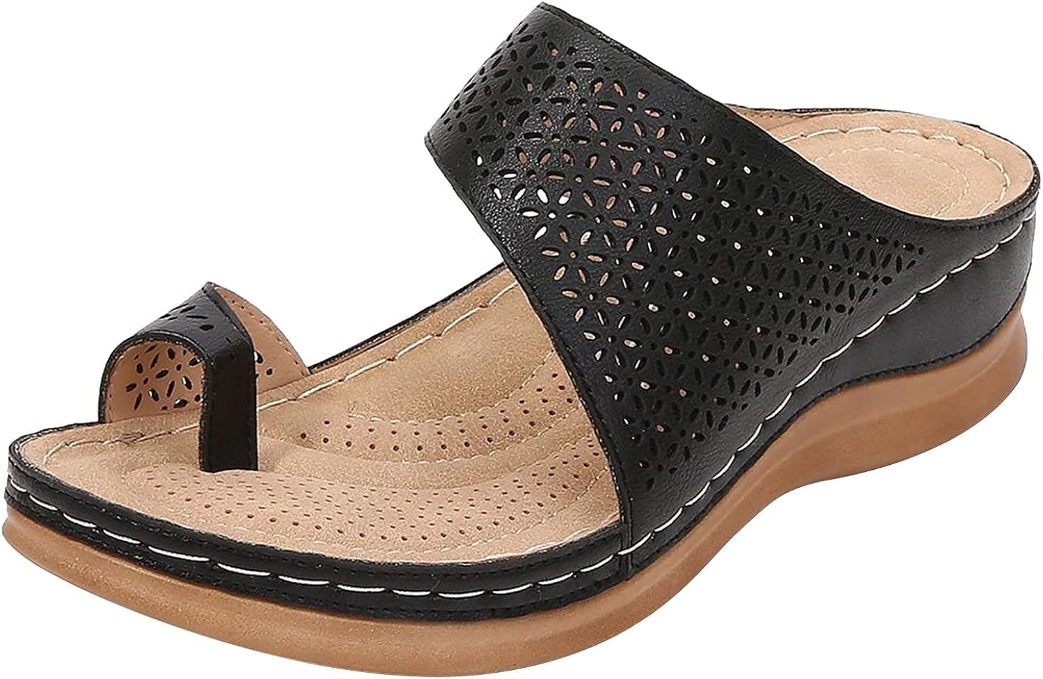 oiangi Retro Bohemian Style Women Wedge Sandals, Large Size