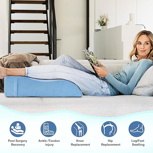 Miniatura 6 de Almohadas de elevación de piernas para después de la cirugía, almohada de elevación de piernas para lesiones o descanso, almohada de cuña de espuma
