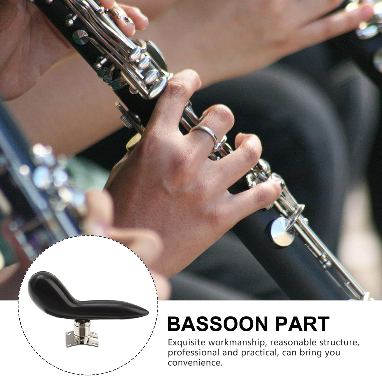 Yardwe 1Pc Ergonomic Bassoon Wrist Rest Portable and Lightweight Hand Support Pad for Comfortable Playing Black Alleviate Wrist Fatigue and Enhance Practice Experience