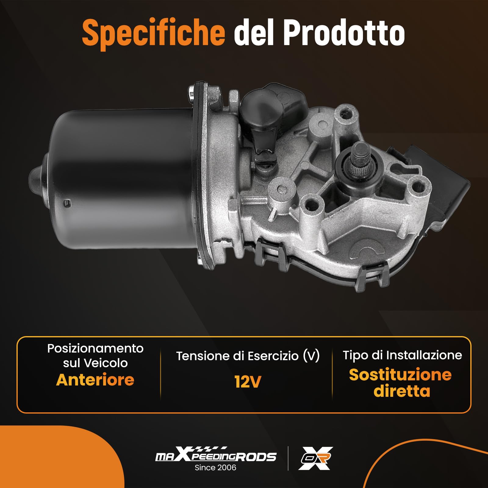 maXpeedingrods Motore tergicristallo anteriore Motorino del tergicristallo for Renault Twingo 7701036015 7701052465 579159