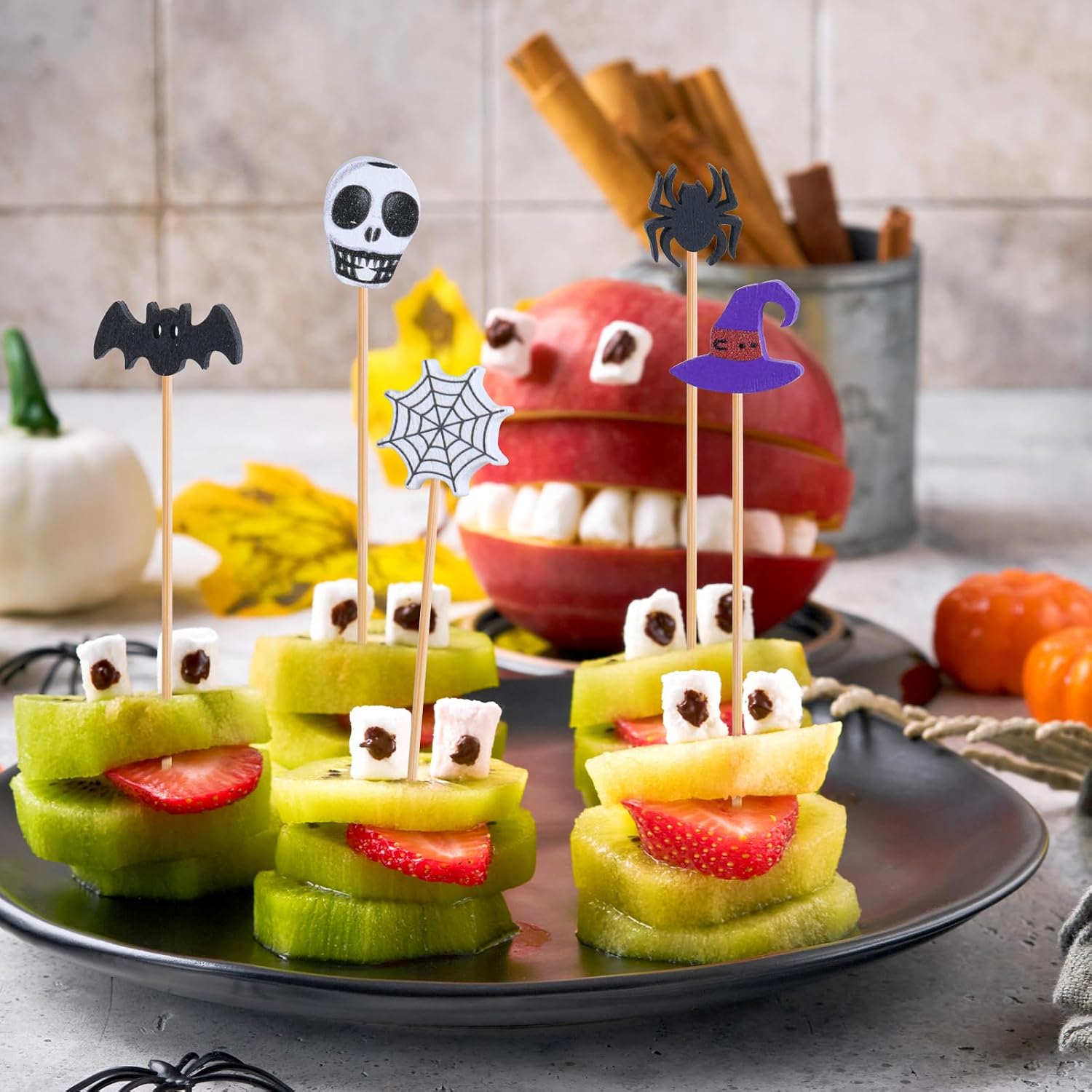 JtmyAota 100 Pack Halloween Cocktail Picks, Halloween Party Supplies