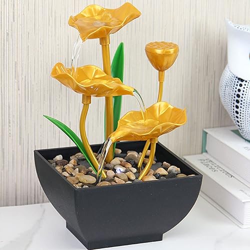 Miniatura 8 de Fuente de agua de escritorio Fuente de mesa de plástico con luces LED Fuente de agua corriente Adornos para oficina