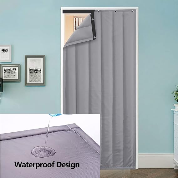 Thermal Patio Door Curtains, Portable Winter Insulated Heavy Duty Doorway Curtain, Windproof Barrier Partition Window Curtain Panels, Blackout Thermal Privacy Screen For Dorm Bedroom Living Room ( Col