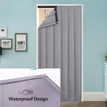 Thermal Patio Door Curtains, Portable Winter Insulated Heavy Duty Doorway Curtain, Windproof Barrier Partition Window Curtain Panels, Blackout Thermal Privacy Screen For Dorm Bedroom Living Room ( Col