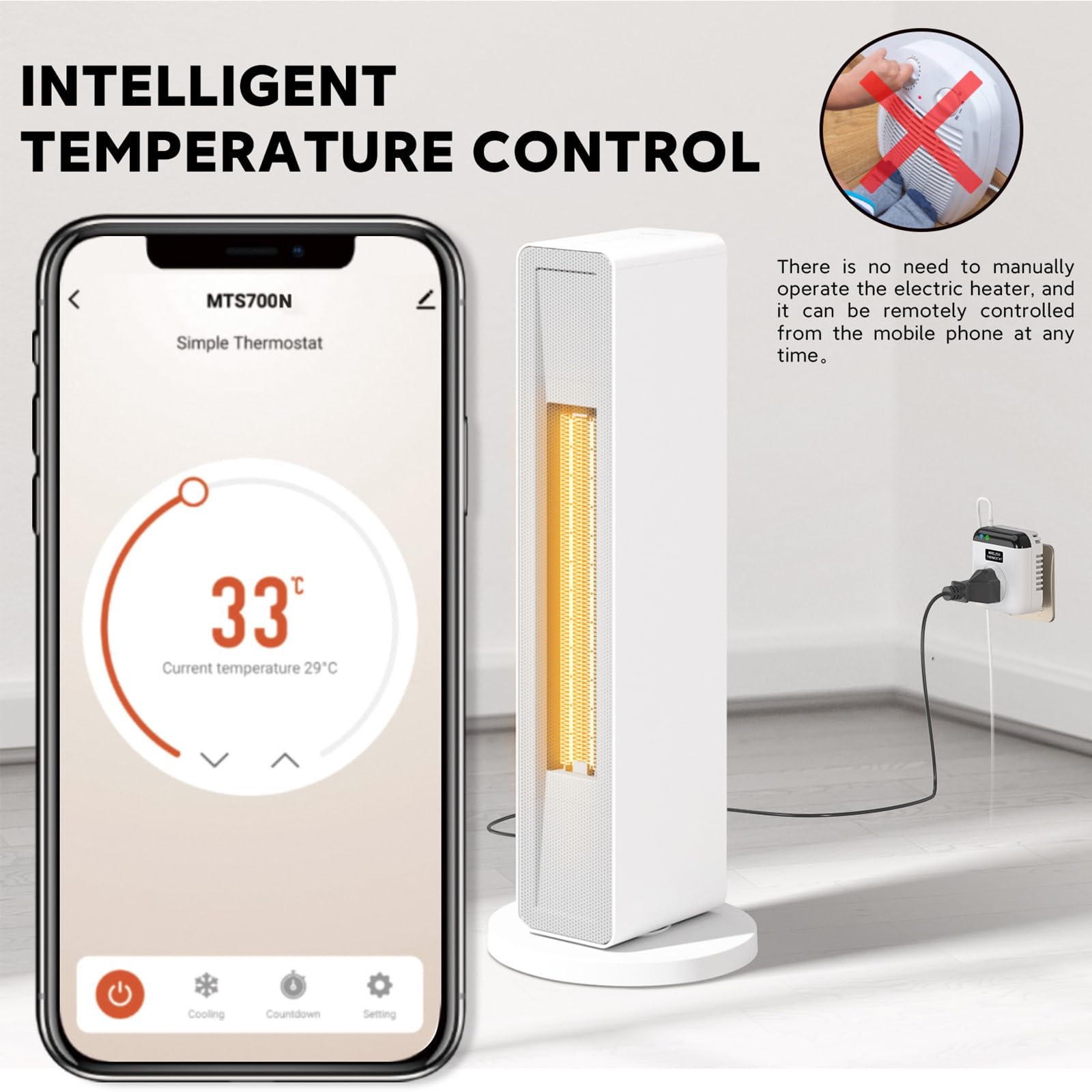 Prise Thermostatique,Prise Thermostatique Intelligente avec Sonde Tuya Smart Commande Vocale Thermostat Intelligent 230VAC
