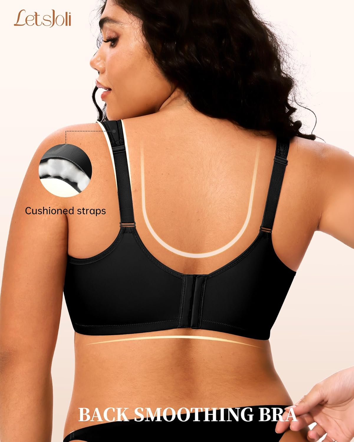 LetsJoli Minimizer Bras for Women Full Coverage Plus Size Comfort T Shirt Unlined Bra with Underwire for Heavy Breast