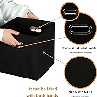 Vista 4 de Yunkeeeper - Contenedores de almacenamiento, cubos organizadores de tela con asa, cubos plegables para almacenamiento de tela o accesorios, 11 x 11