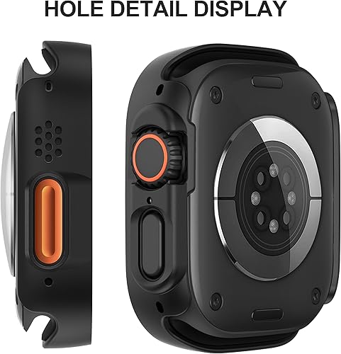 Vista 180 de Paquete de 2 fundas protectoras de pantalla de vidrio templado para Apple Watch Series 6/5/4/Series SE/SE 2/SE 3 de 1.575 pulgadas, funda protectora