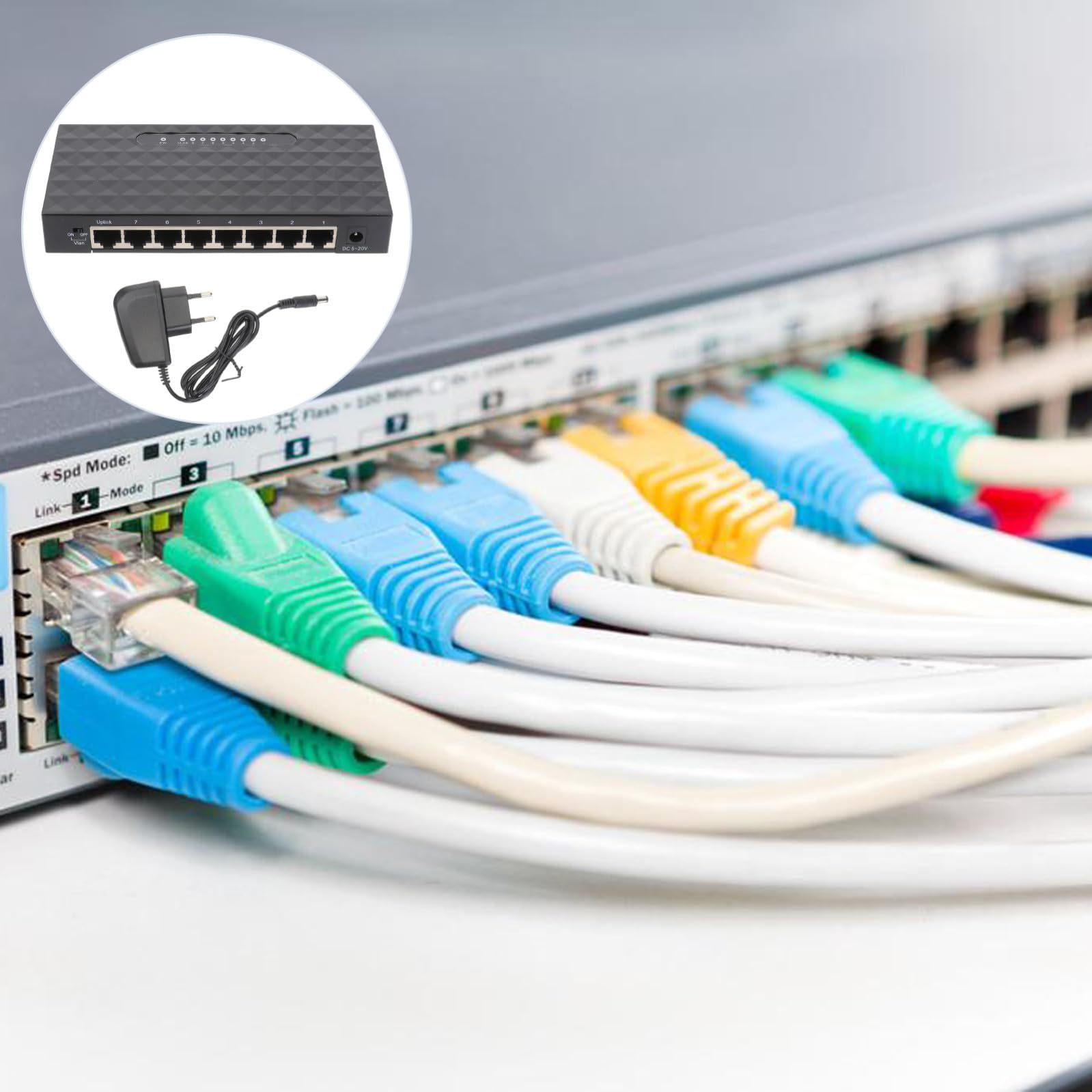 Uonlytech 1pezzi Splitter di Rete Ethernet Porte Adattatore LAN da Mbps per Desktop Splitter di Rete Compatibile con Dispositivi Mbps