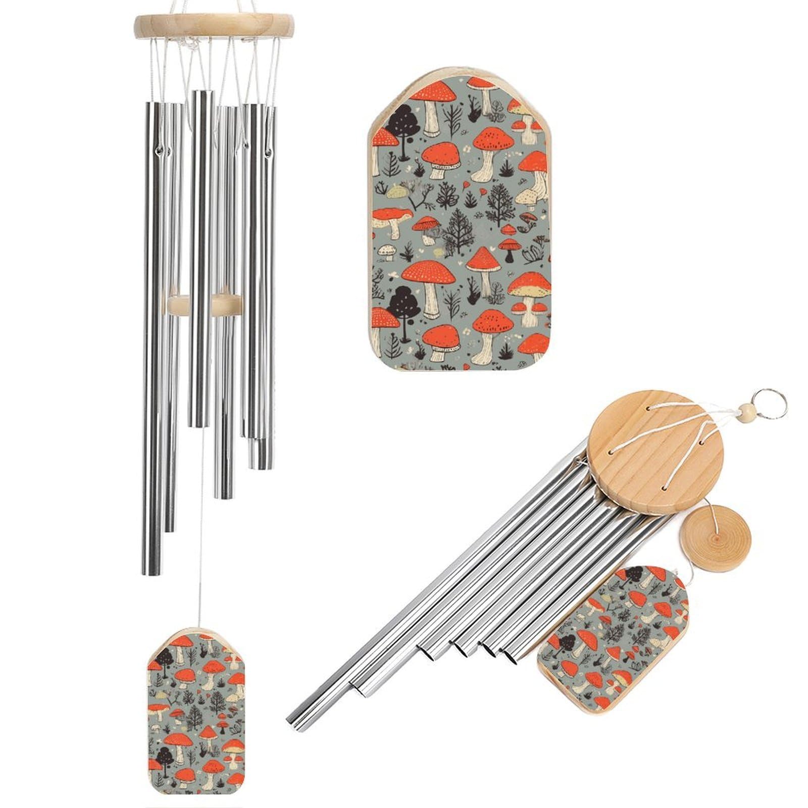 Mushroom2 Wind Chimes, Soothing Melodic Memorial Windchimes Soothing Melody Wind Chime Handcrafted Hanging Decoration for Home Garden Balcony Courtyard Decor