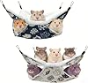 2 Pack Double Layer Small Animal Hammock - Plush Hanging Bed & Hideout for Rats, Guinea Pigs, Ferrets & Chinchillas, Soft Warm Fleece Cage Accessories(30x30cm)