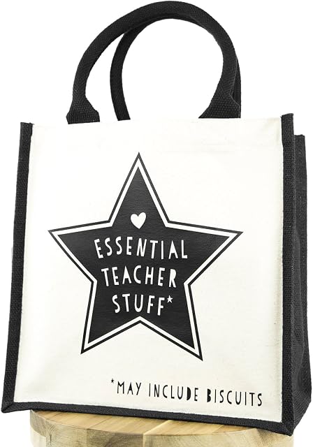 Teacher Stuff Canvas Bag | Teacher gifts for women and men | Gift as a Leaving Present, End of School Year or just to Say Thank You