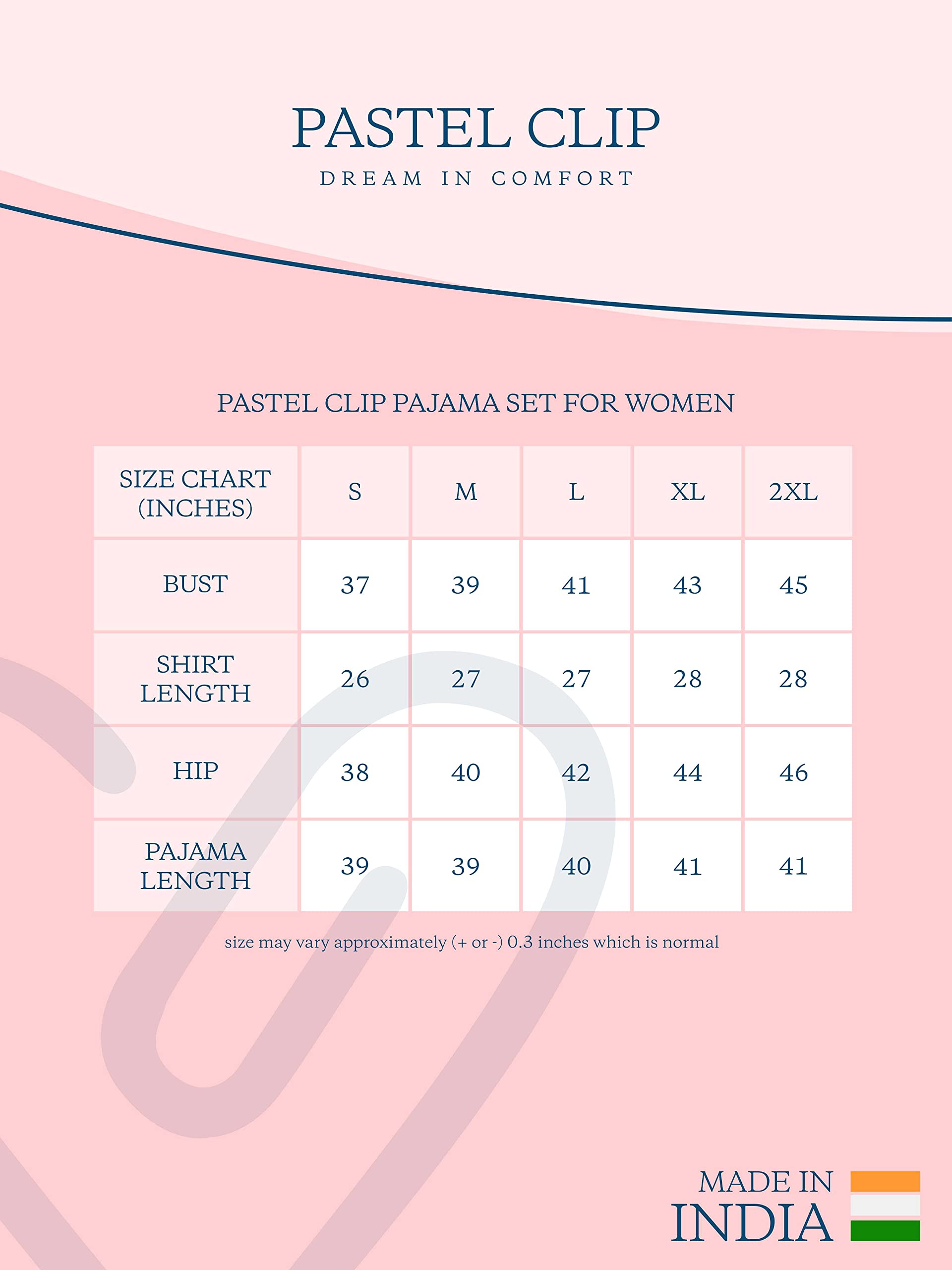 Pastel Clip Pijama casual de algodón para mujer