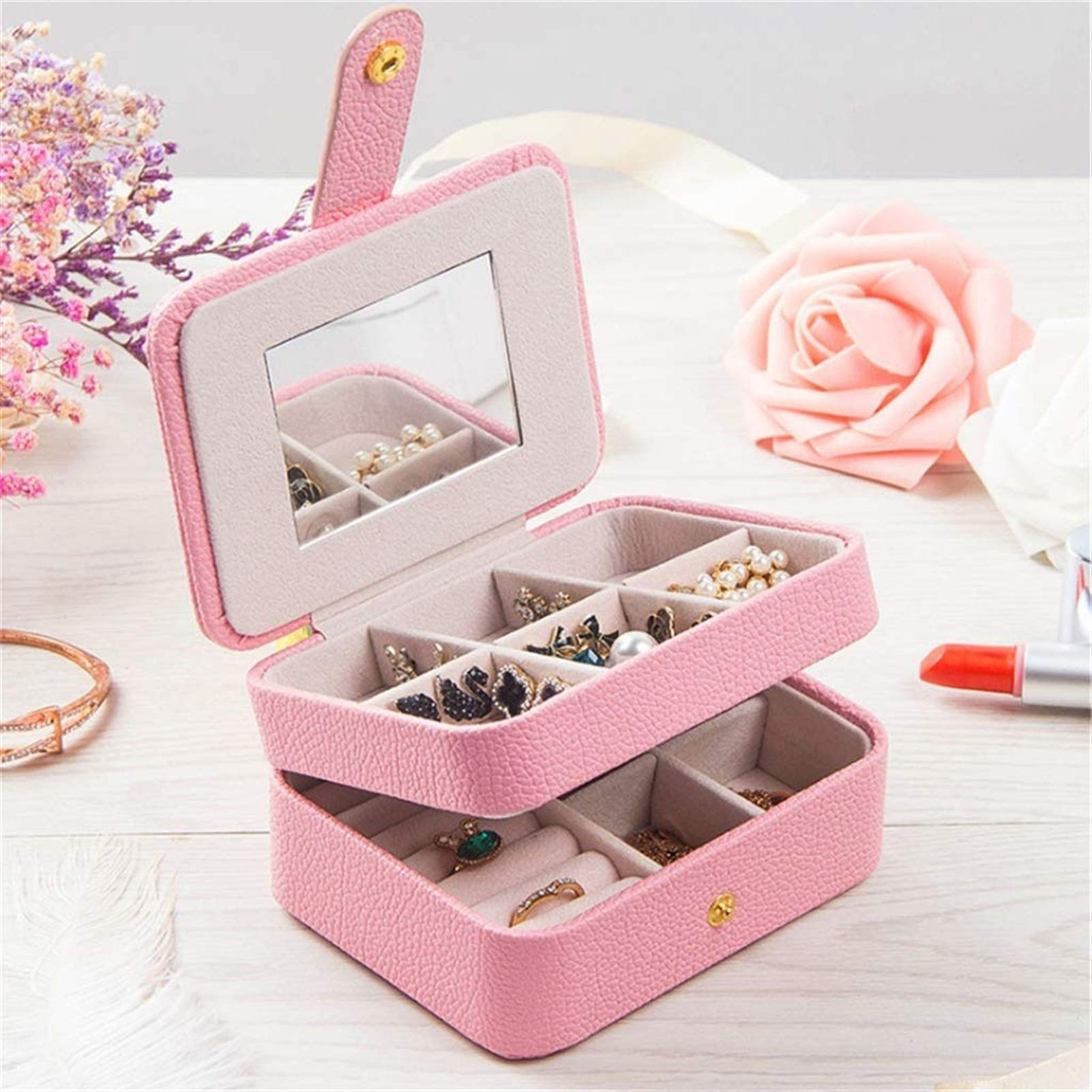 Storage Box,Jewelry Storage Box, Travel Jewelry Box Double Jewelry Storage Box Small Storage Box with