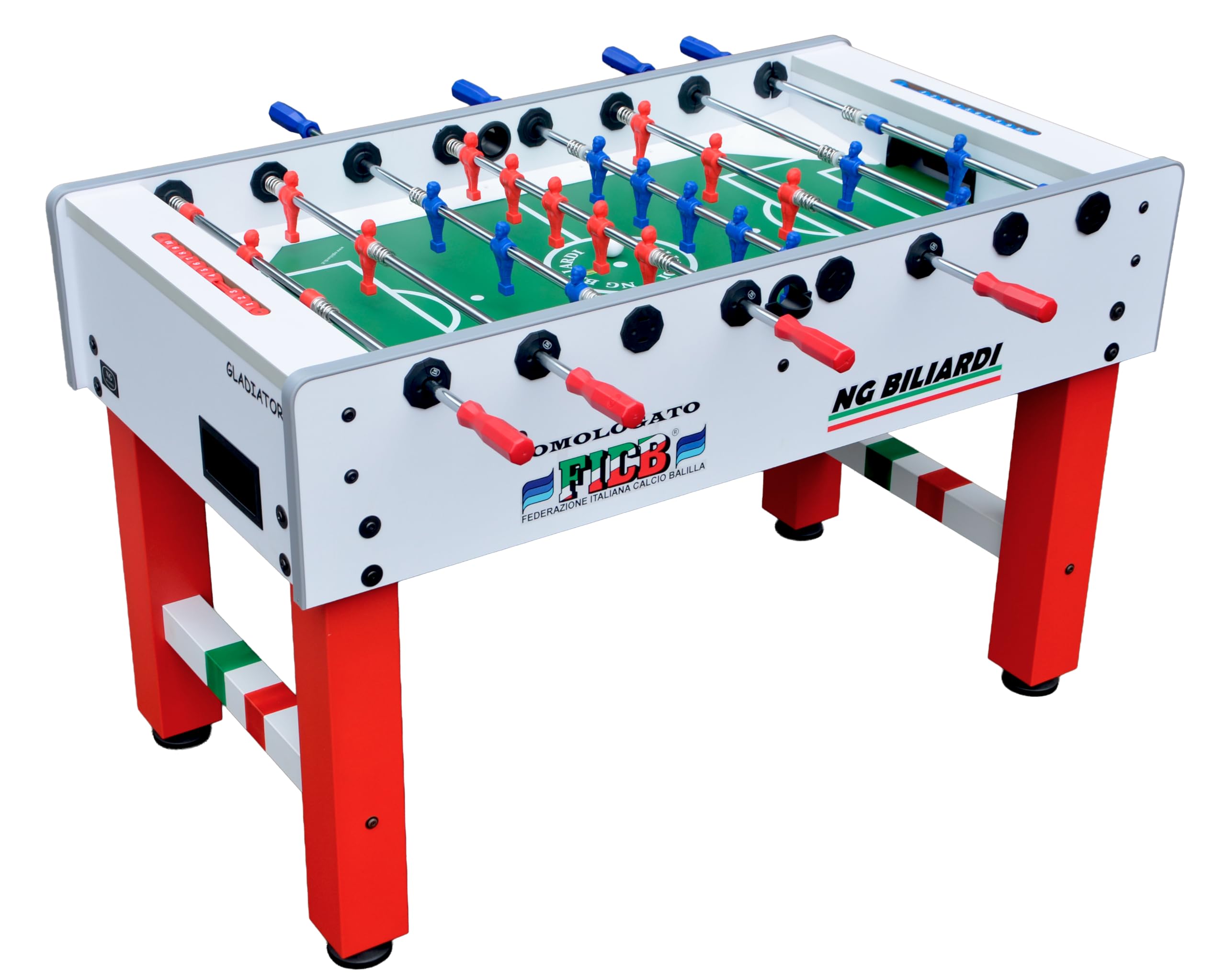 NG Biliardi Calcio Balilla da Competizione Gladiator (omologato FICB) - Regolamentare - aste telescopiche - Vetro