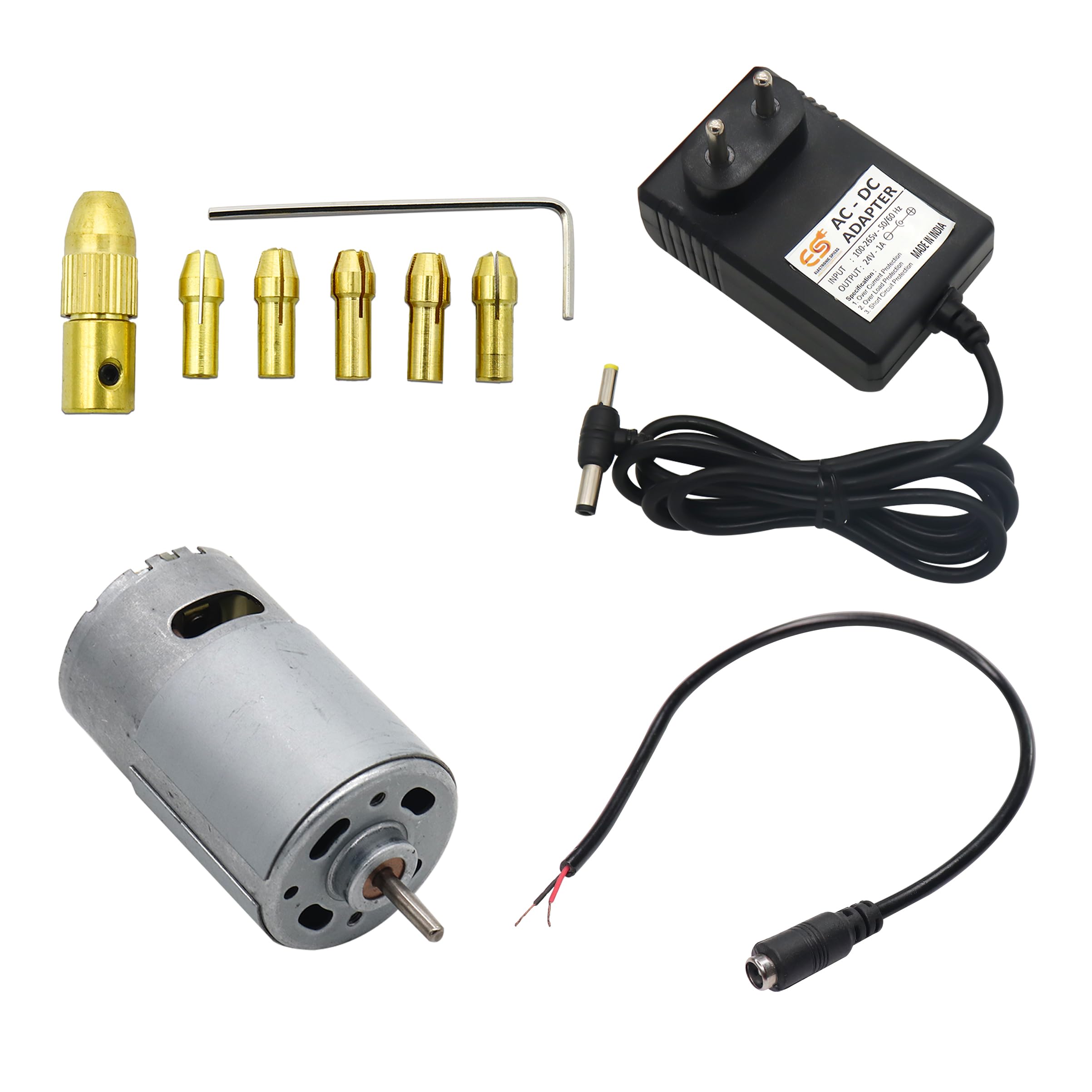 Electronic Spices 12V 555 Dc Motor High Speed With Drill Chuck Kit With 12V 2 Ampere Adapter and DC Female Jack For Diy Projects (B0CPFGJQBZ) Amazon Price History, Amazon Price Tracker