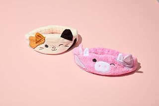 TONYMOLY x Squishmallows Cam the Cat + Patty Plush Headband for Skincare and Makeup, Soft & Cozy Hair Accessory for Washing Face, Makeup Application, and Relaxation, Cute, Fun, and Gentle on Hair