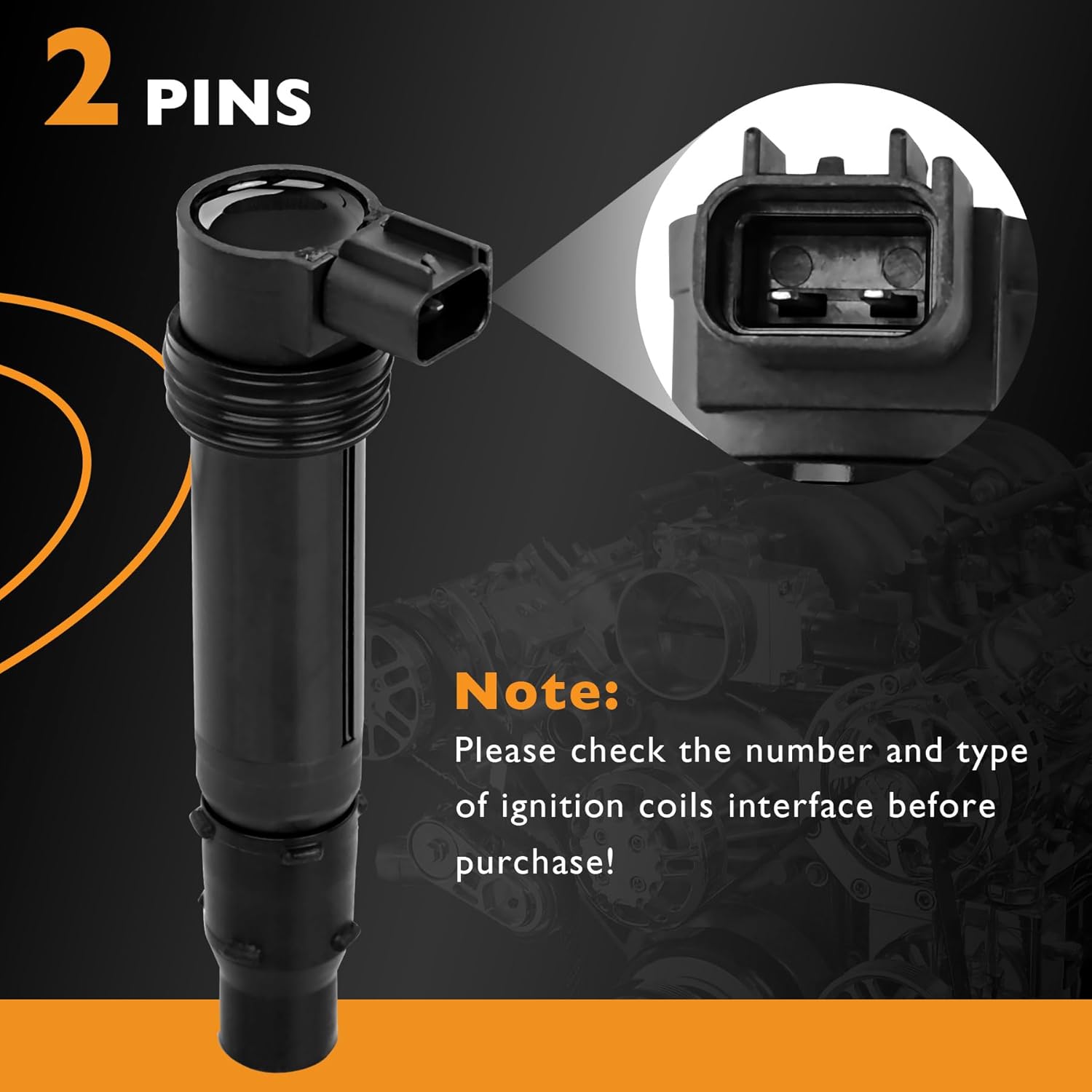 HQPASFY F6T570 Motorcycle Ignition Coils Compatible with Kawasaki ZX636 ZX6R ZXR9F ZX R9F 636 Ninja 2003-2018 Replace#21171-1282，21171-0021