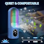 2026 Nouveau portable Air Ventilateur de conditionneurs - Mini Air Conditionneur avec 6 Vitesses & 1-6H Minuterie & 7 Couleurs Lumière de nuit - Mini Air Ventilateur de refroidissement - Évaporatif Air Ventilateur de bureau pour chambre à coucher Bureau Camping