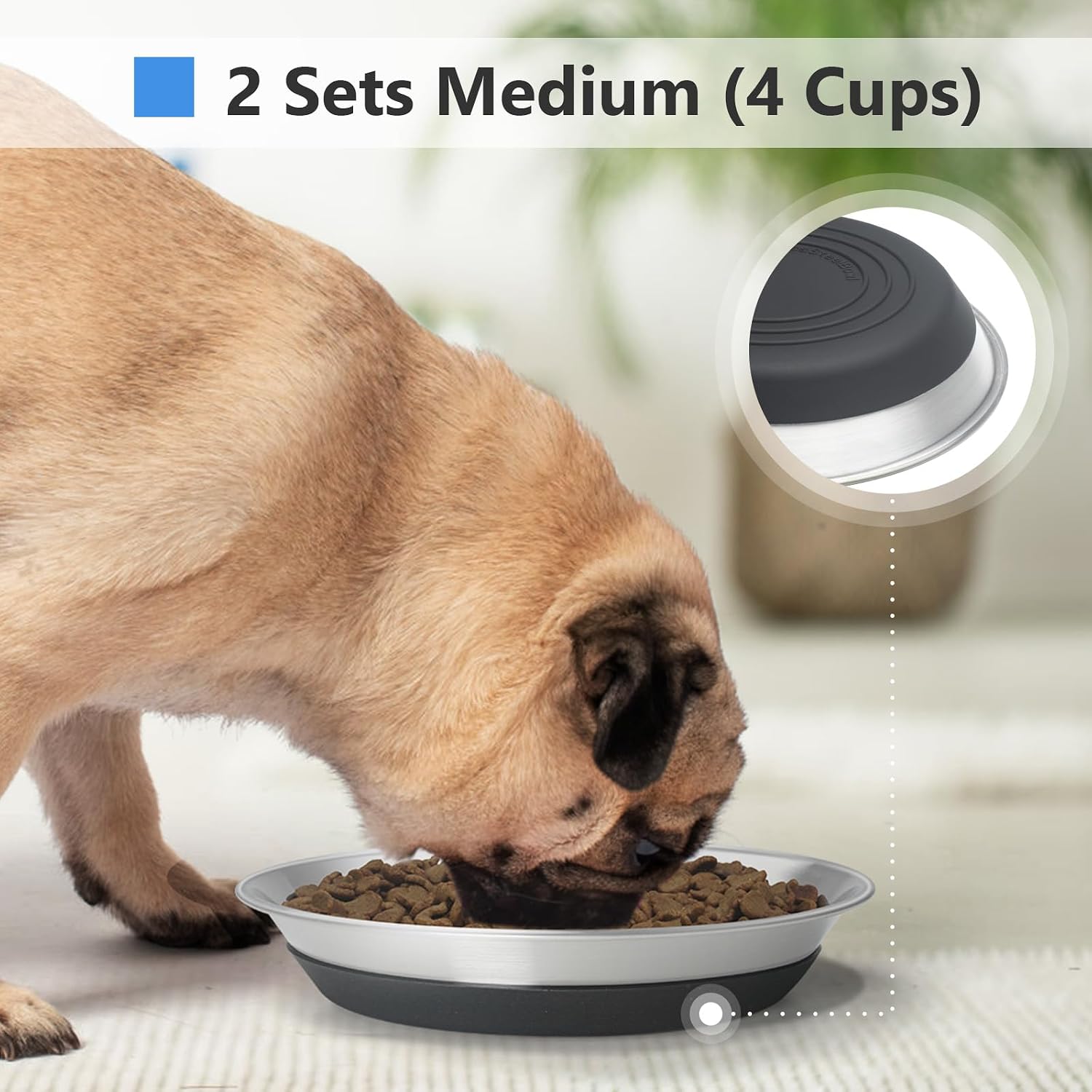 2 Packs Premium Stainless Steel Dog Bowls - Non-Slip, 2.5 Cups Capacity, Durable and Safe for Your Beloved Pet image 5