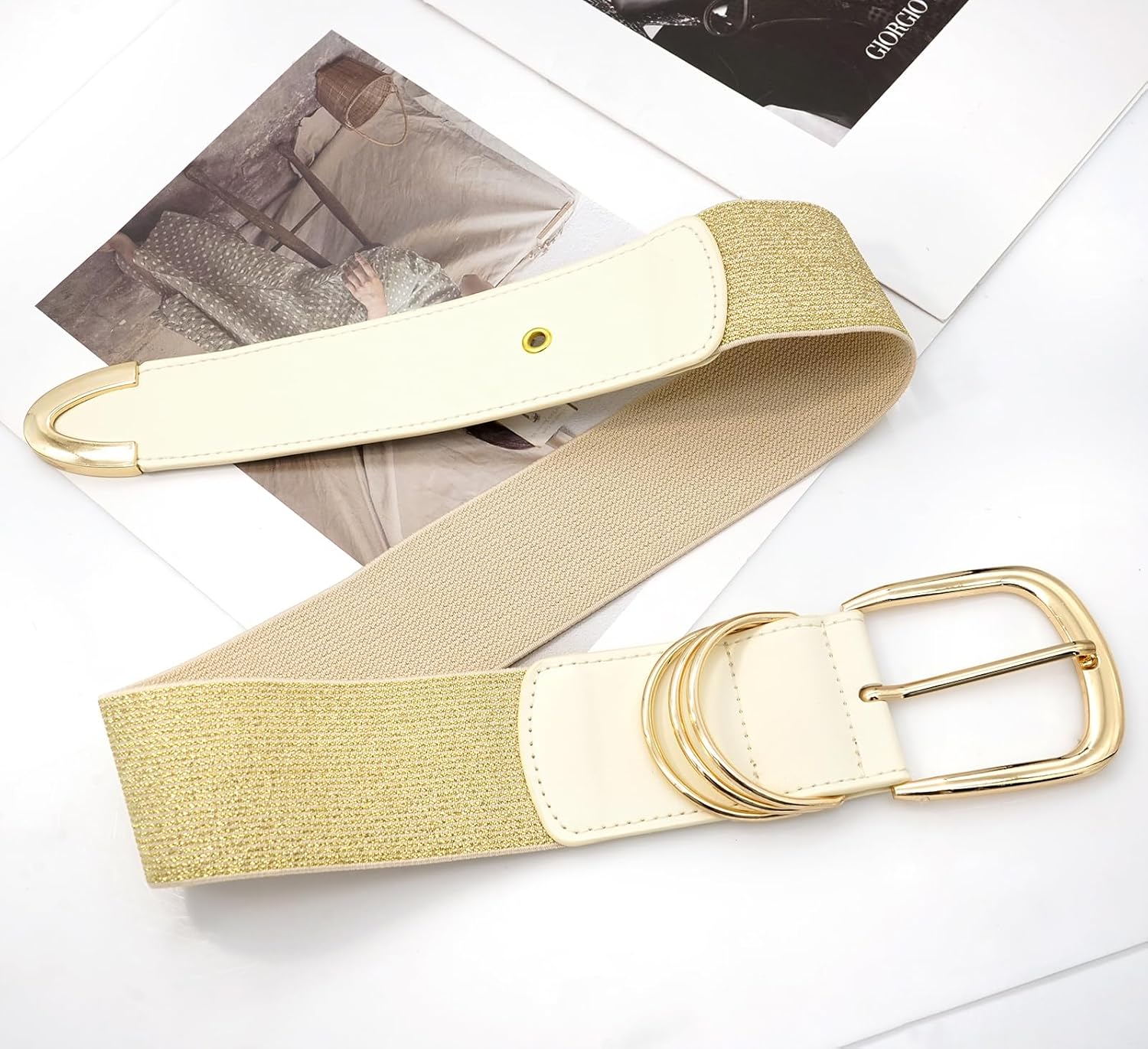 Wide Elastic Belts for Women Dresses Stretchy Cinch Waist Belts - Image 4