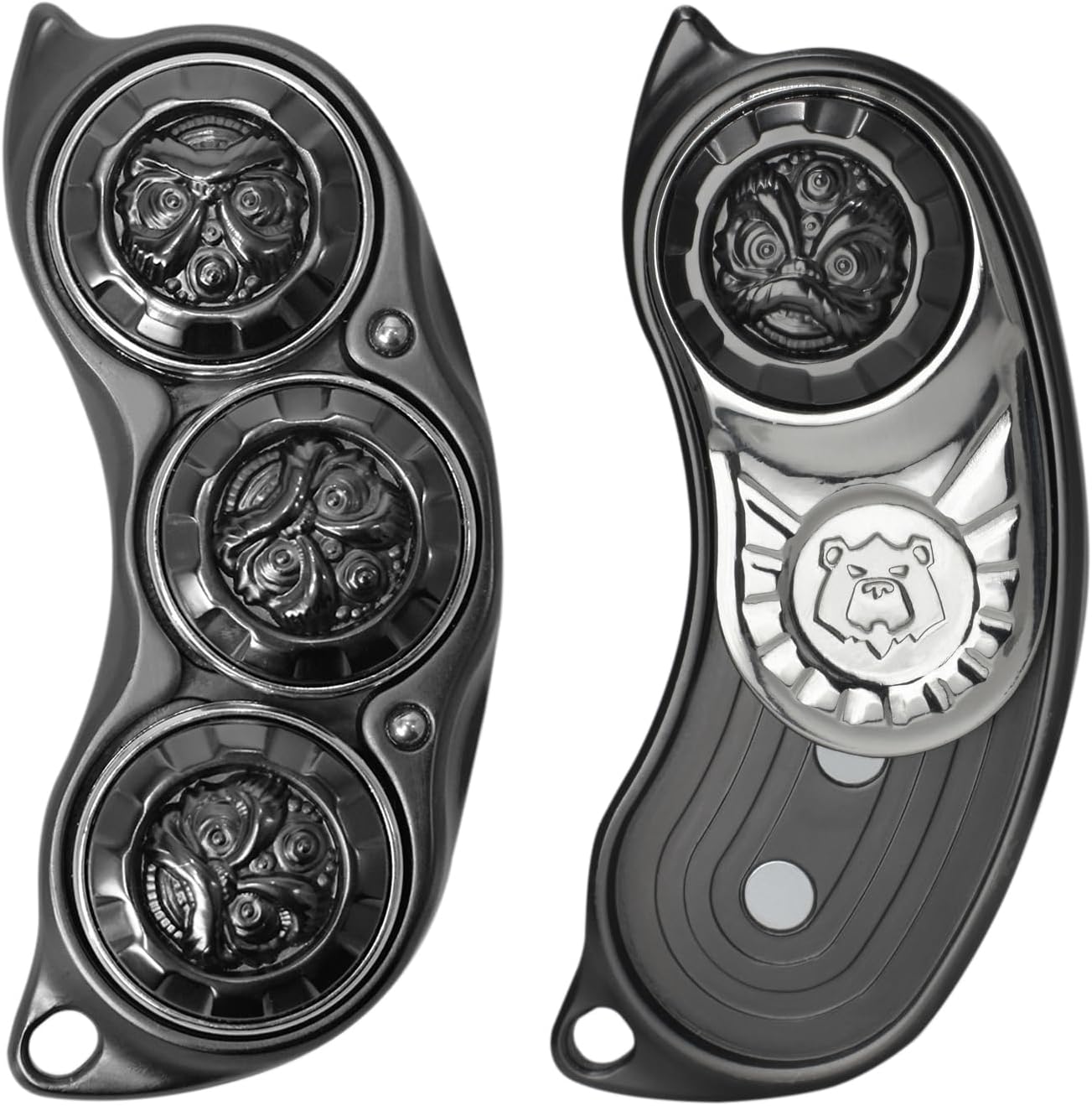 SKEDC Pea Pod Fidget Slider , 2-in-1 Alloy Metal Fidget Toys for Adults, Stress Relief Desk Gadget with Ratchet Like Haptic Feedback