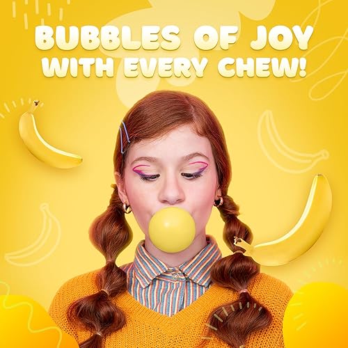 Miniatura 8 de Gumballs - Bolas de chicle grandes de 1 pulgada - Goma de mascar de plátano amarillo - Goma de mascar para niños, bolsa de 1.7 libras