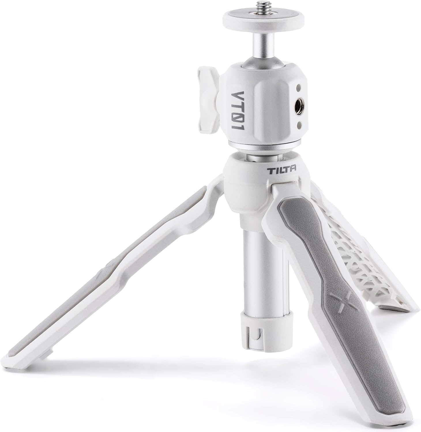 Tilta Extendable Vlog Tripod – Snow White | 2.2 lb Payload | Selfie Stick | Universal Compatibility | 90° Vertical Shooting Slot | Collapsible TT-VT01-BH-SW