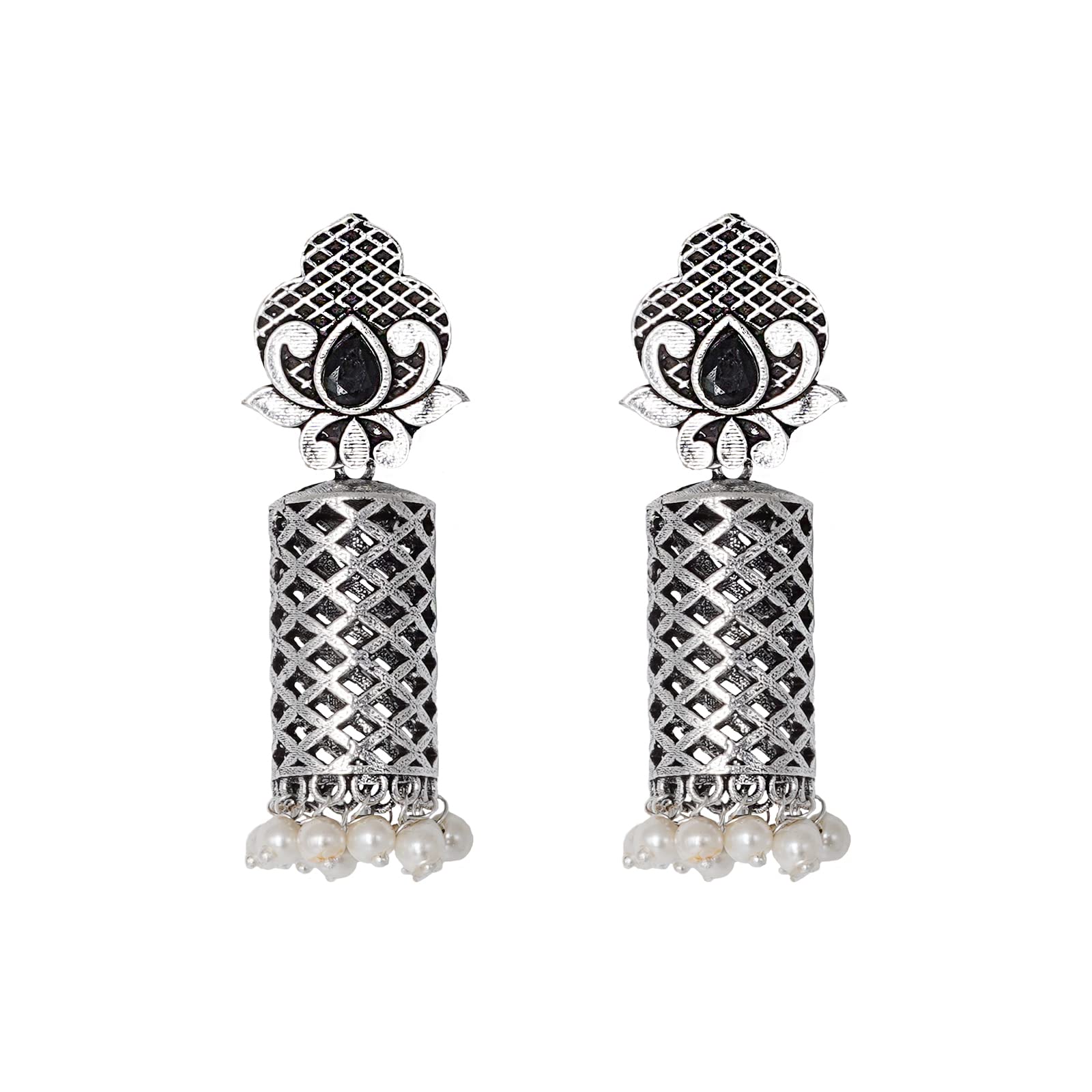Teejh Akshara Silver Oxidised Earrings (B09PNQPJCS) Amazon Price History, Amazon Price Tracker