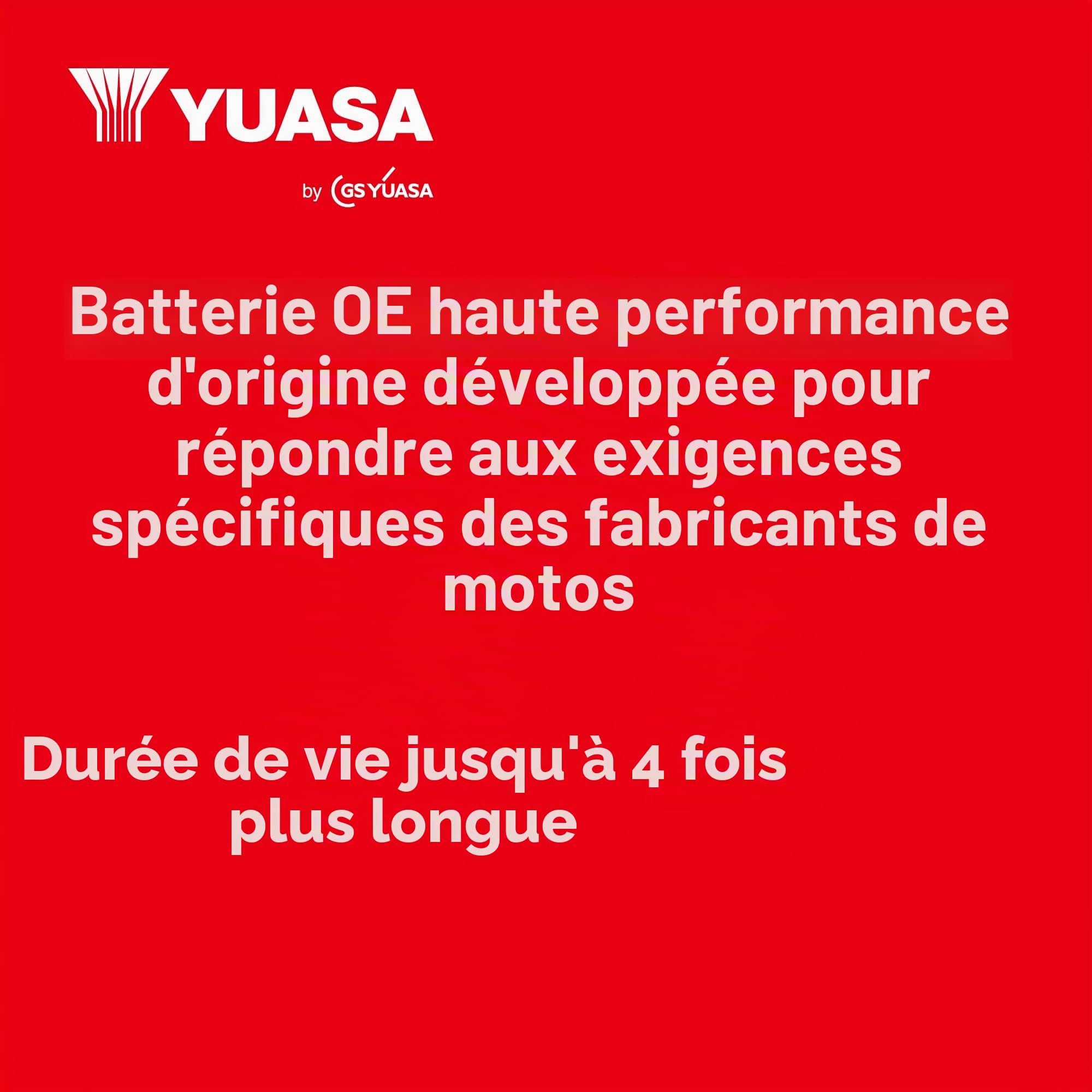 Yuasa YTX20HL Batterie moto 12 V 310 CCA haute performance, AGM VRLA, sans | Haute performance, Sans entretien, Durable, Reliable, Long-Life, Efficient