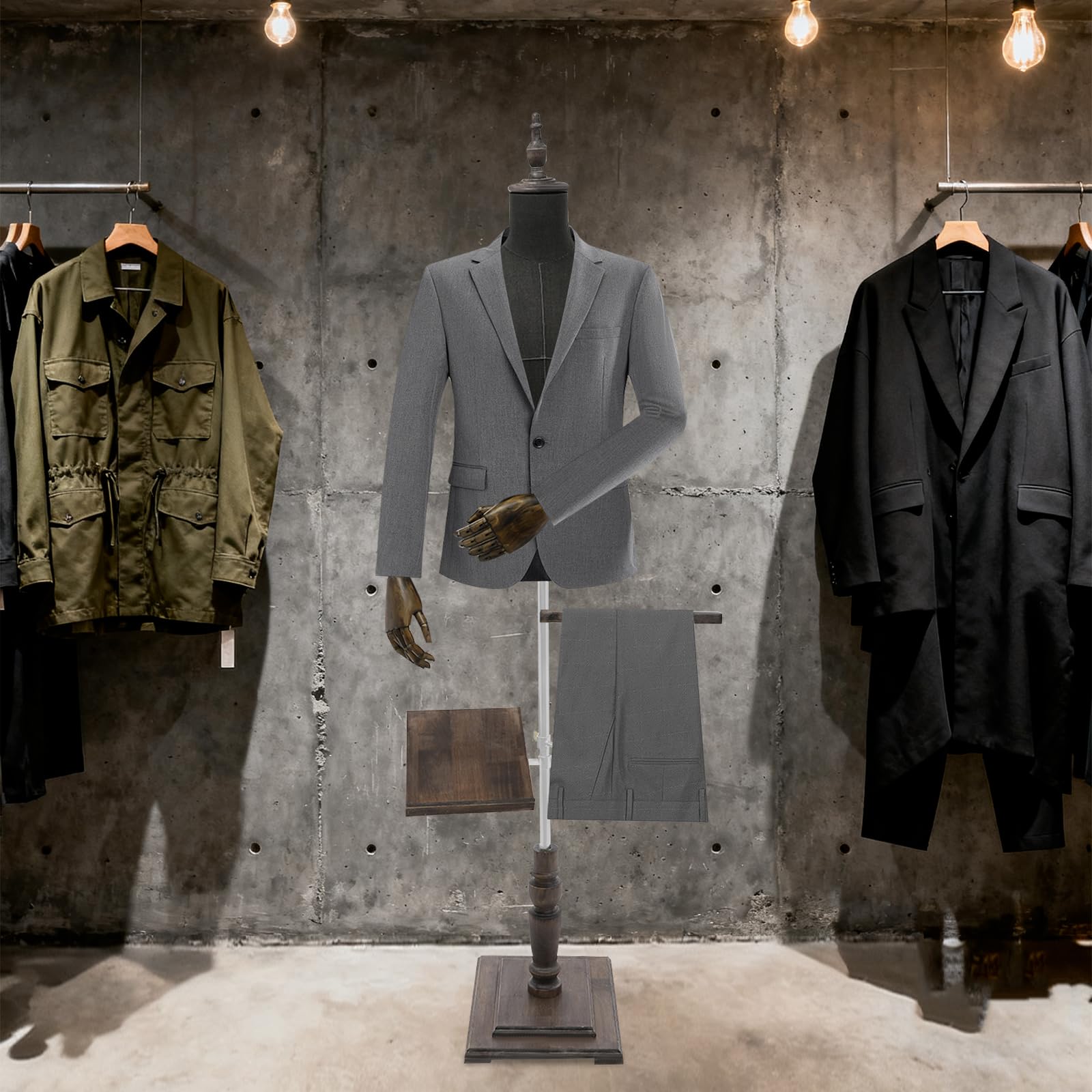 Manichino sartoriale da uomo, moda da uomo, supporto per pantaloni, base stabile, regolabile in altezza, pratico supporto per scarpe, merchandising visivo per boutique di abbigliamento e negozi di