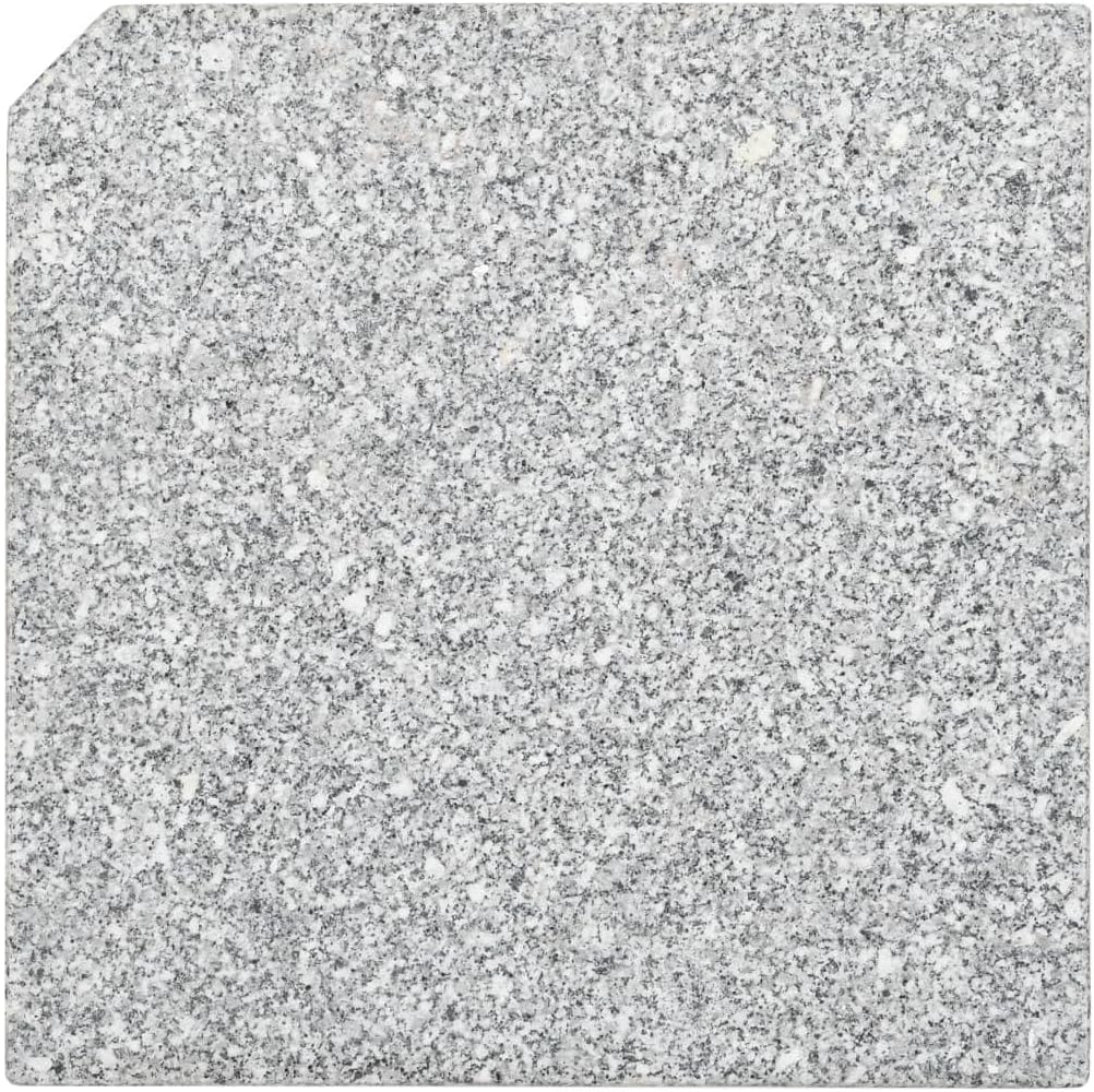 vidaXL Granite Umbrella Weight Plates Set of 4 220.5 lbs Grey Stability for Outdoor Use Square Design Natural Polished Finish Patio and Balcony Unisex Application Parasol Base Plate Adirondack