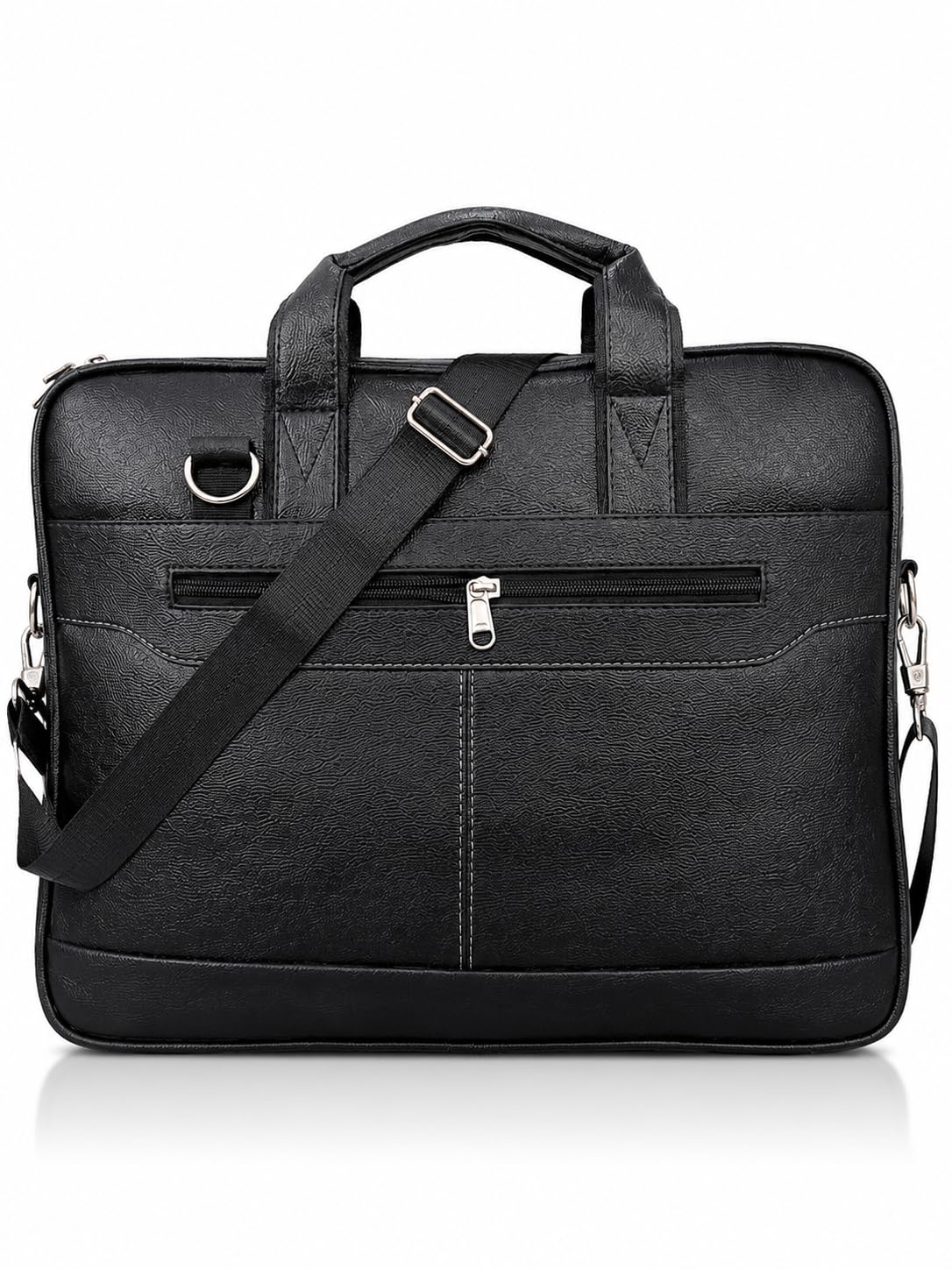 Leather Laptop Office Bag for Men | 15.6 Inch Business Briefcase with Shoulder Strap & Front Pocket | Professional Messenger Bag for Work, Travel & Daily Use | Dark Brown-image-39