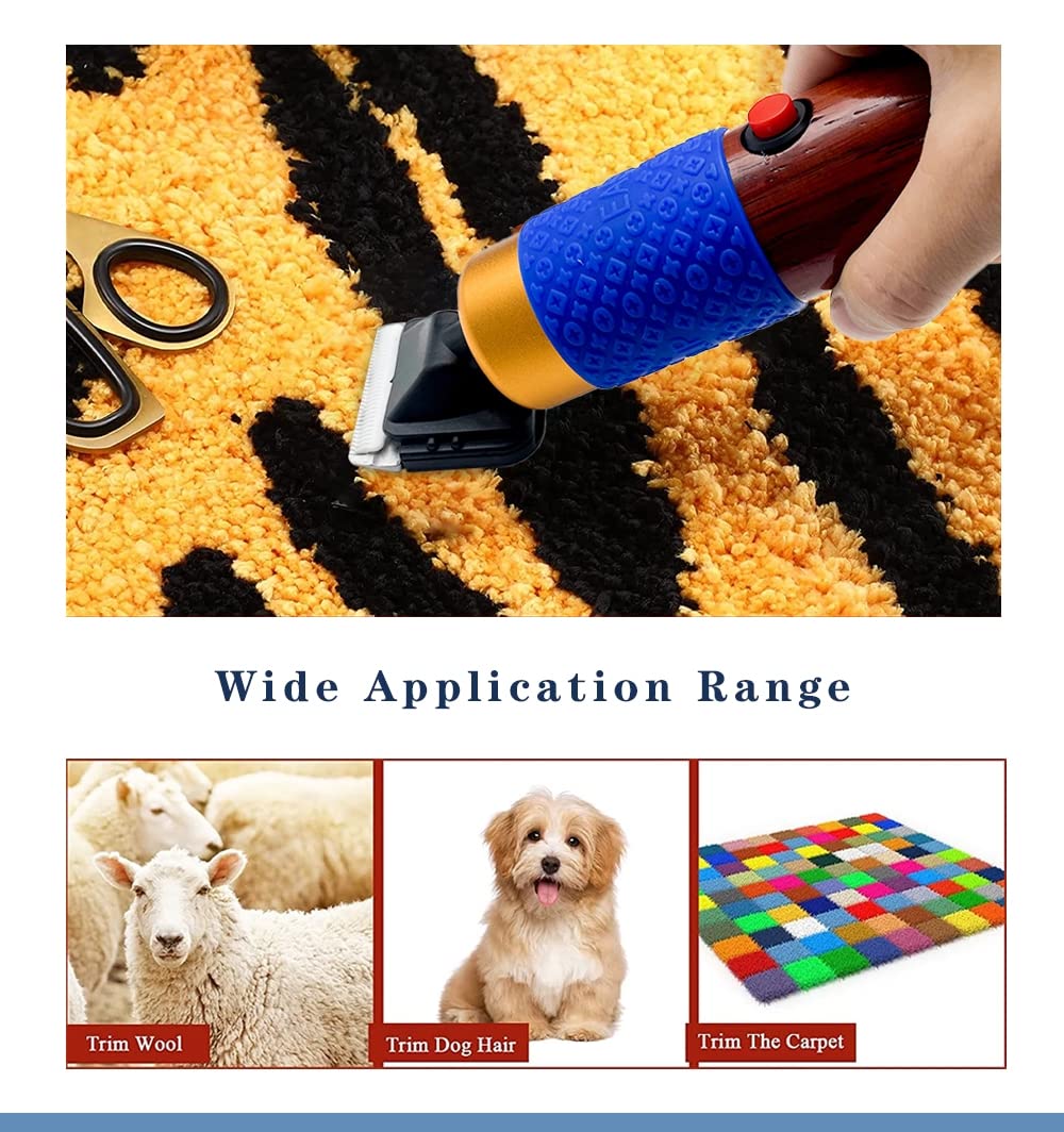 Recortadora de alfombras eléctrica Cortadora de pelo para mascotas Tufting Trimmer Mango de madera Tijeras para Tallar Alfombras De Bricolaje Fabricación DIY Tapete y manualidades