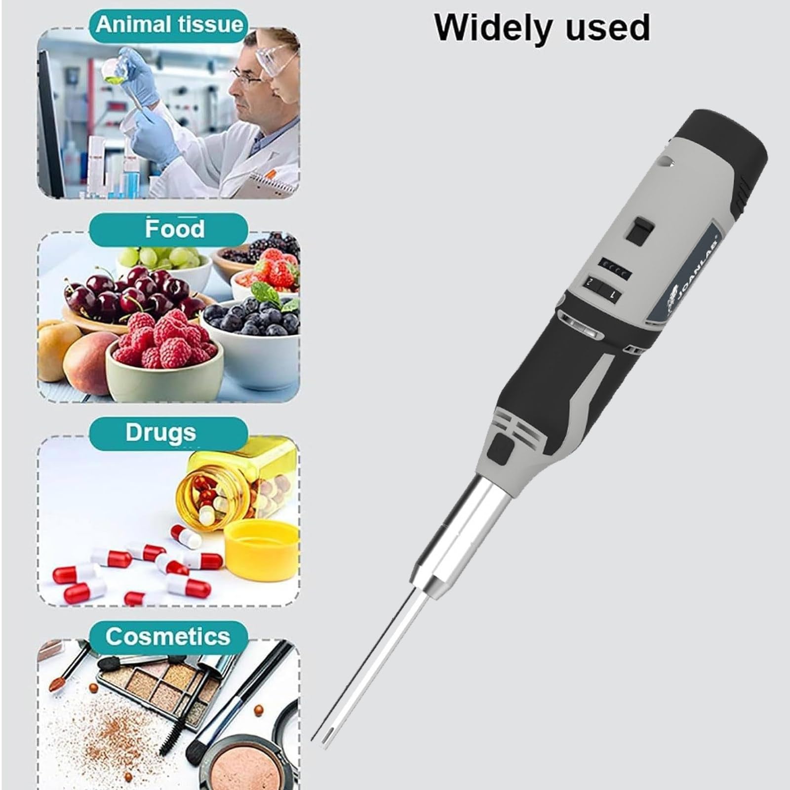 Homogenisator ultraschall Laborhomogenisier ultraschall labor dispergierer 0.5-250ML Geschwindigkeitsverstellbar, Labor-Disperser, Emulgator, Homogenisator für Medien/Kosmetik,BatteryCharging-10mm+8mm