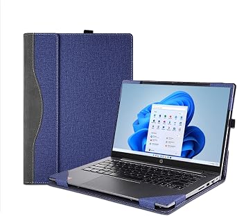 Laptop Cover Case for 15.6 inch HP Laptop 15-fc 15z-fc & for HP Envy 15-ep 15t-ep & for HP Pavilion 15-eg 15t-eg 15-eh 15z-eh,Detachable PU Leather Protective Shell Laptop Sleeve Dark Blue