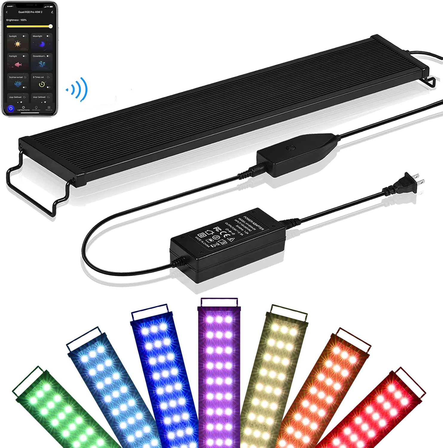 ABESTFISH Aquarium Light, Smart APP Control Fish Tank Light with Adjustable RGB LEDs, 24/7 Full Spectrum Lighting, DIY Mode Adjustable…