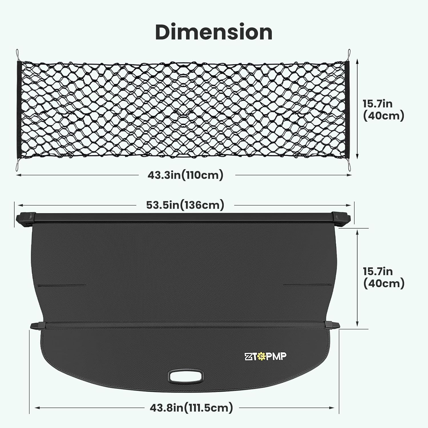 Cargo Cover for Nissan Rogue S SV SL Platinum 2021 2022 2023 2024 2025 2026, Retractable Rear Trunk Cover Luggage Shield Security, Rogue Accessories (Carbon Fiber Leather + Net)