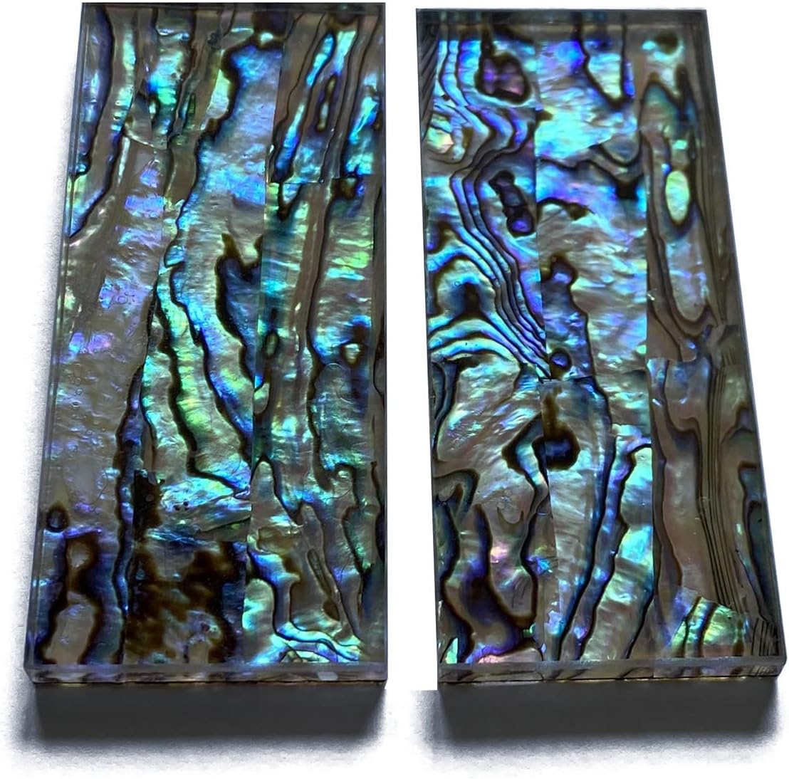 1Pair Natural Pura Abalone Shell Knife Handle Inlay Material Scale Blank Grip Sheet - 33x78x6mm