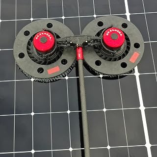 400W Electric Solar Cleaning Brush Carbon Fiber Telescopic Rod, 70cm Dual Brush Head, 500r/min Brushless Motor, Nano Molybdenum Wire, Used in High Pollution Scenes,6.0M