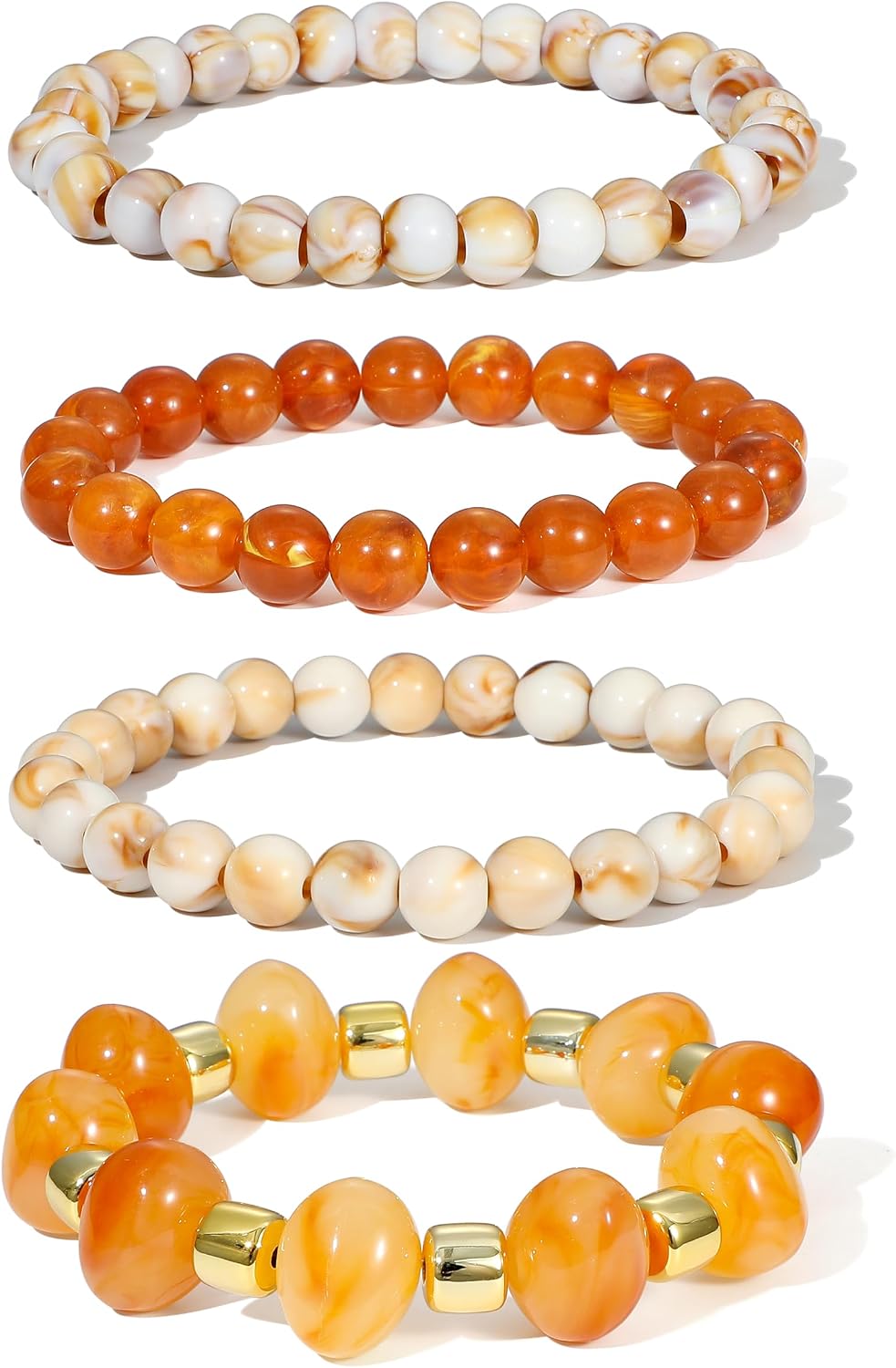 GOOJIDS Gold Beaded Bracelets for Women Teen Girls Gold Plated Jewelry Gift