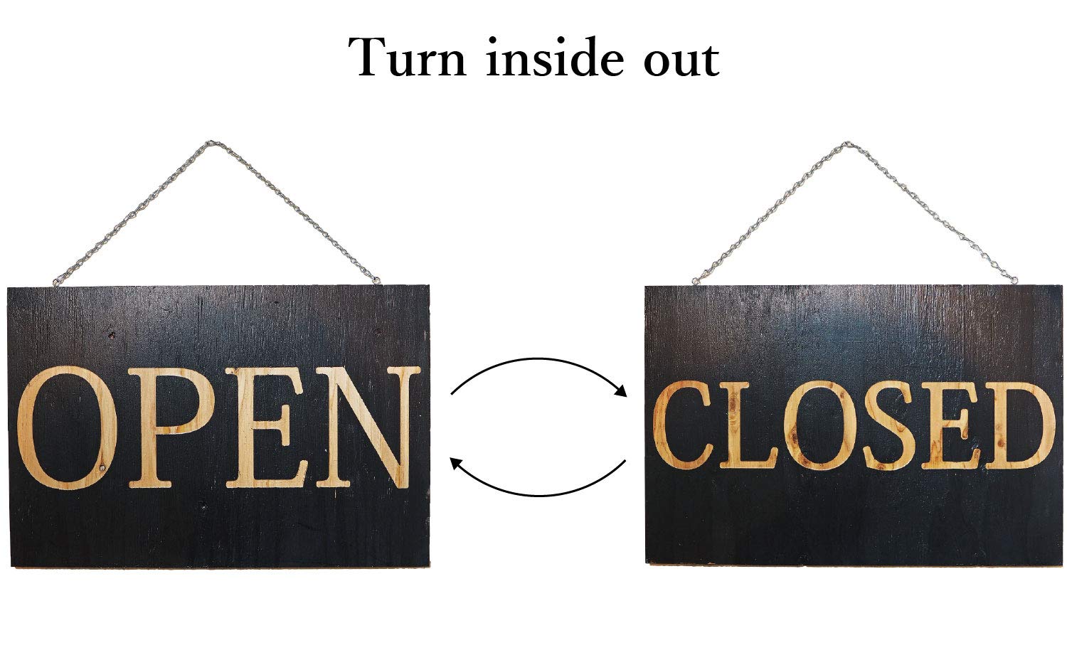 Amazon | オープンクローズ 国産木看板 特大(45cm) | 店舗看板