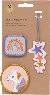 Anhänger und Patches Set (3 Stk.) mit Druckknopf/School Patches Set Unicorn