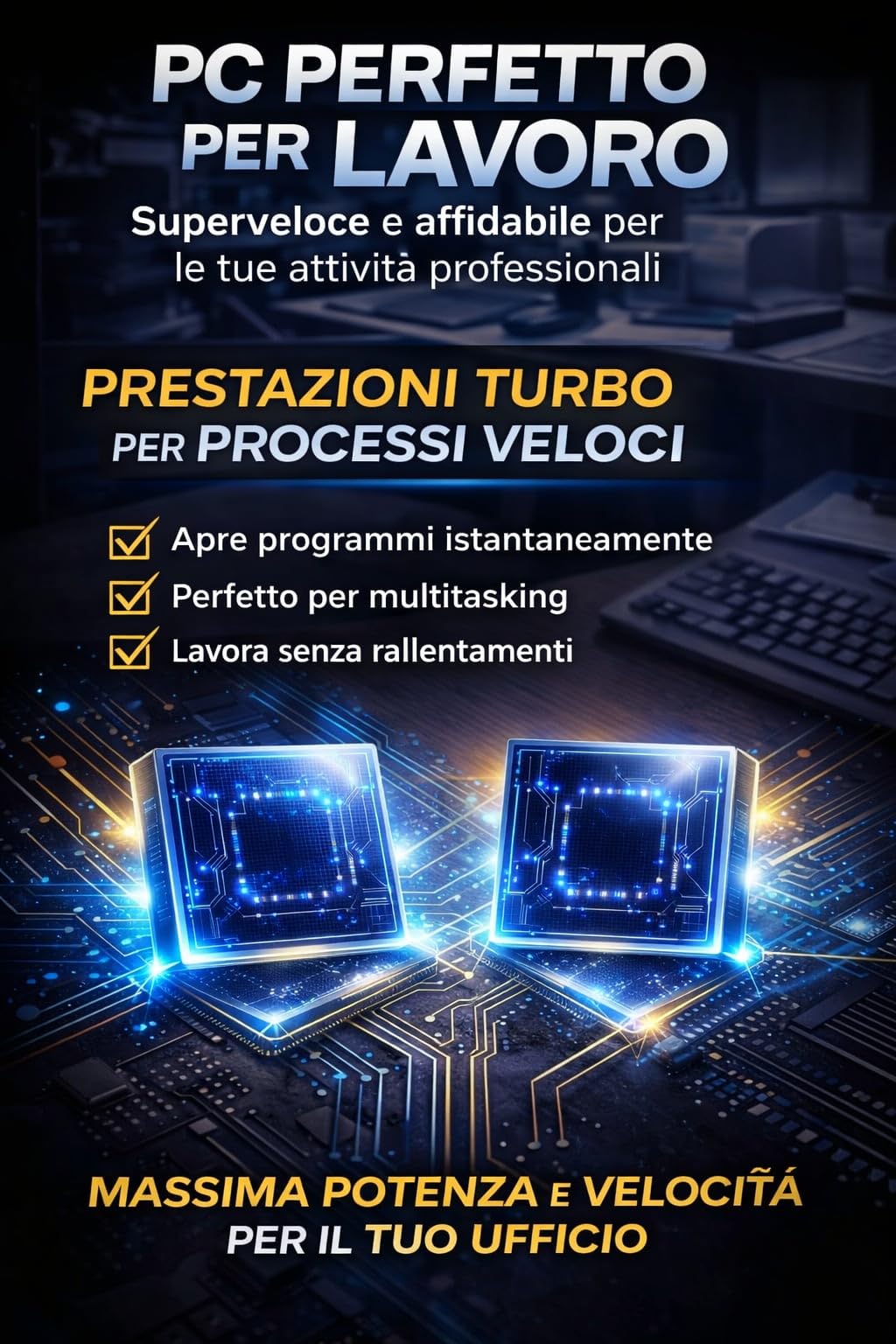 Golook PC Fisso Ufficio i7-12700 1TB SSD 16GB RAM - Alte Prestazioni, Ultra-Veloce, Pronto all'uso con W11 Pro - Computer Lavoro e SmartWorking