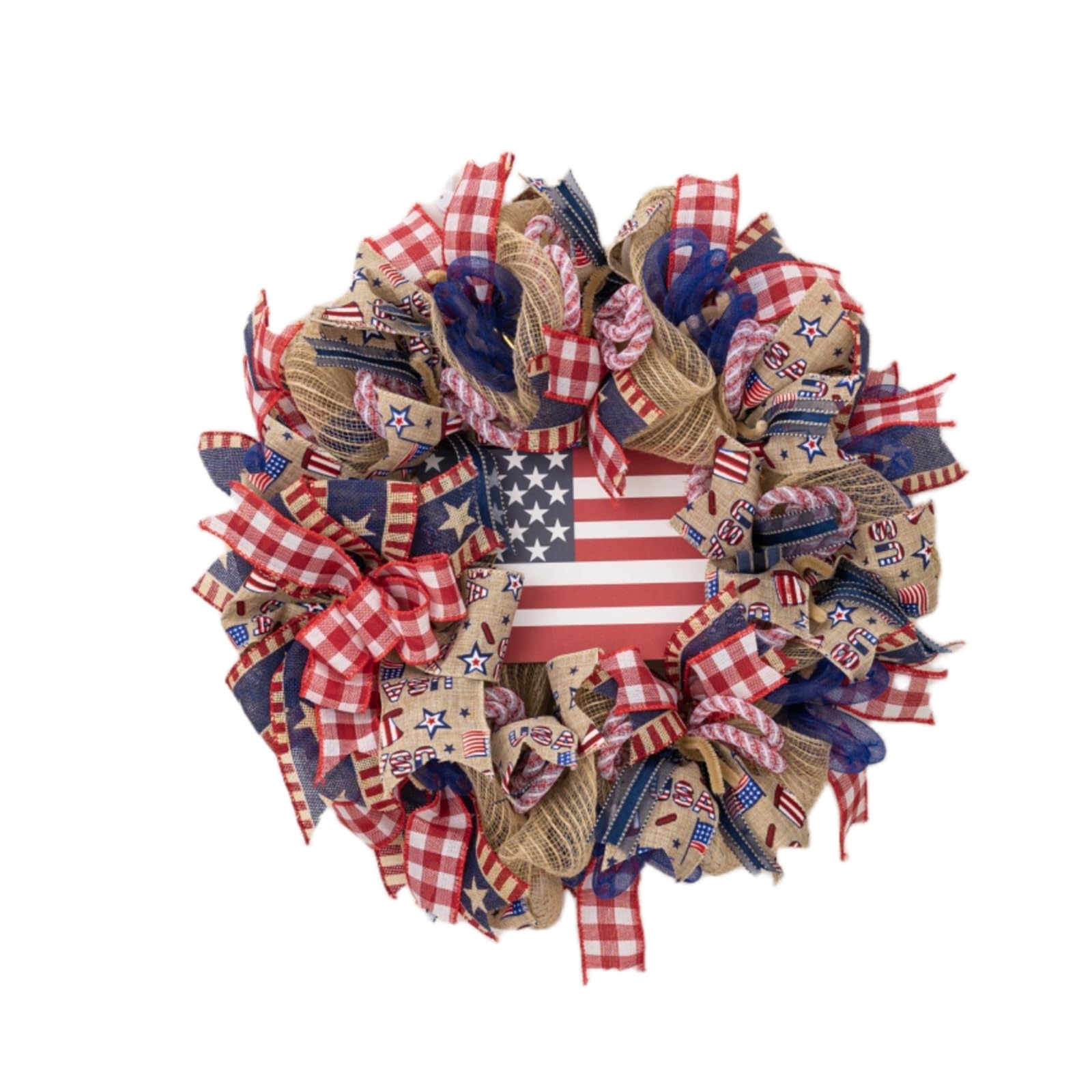 Kalttoy 15.75" Patriotics Front Door Wreath ​4th Julys Independences Day Wreath Memorials Day Summers Front Door Independences for