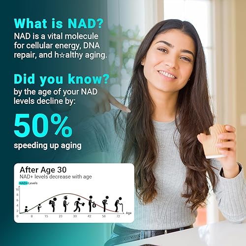 Miniatura 3 de NAD Supplement 500mg, Liposomal NAD+ Supplement with Trans-Resveratrol for Women & Men, Vegan Non-GMO, 60 Capsules